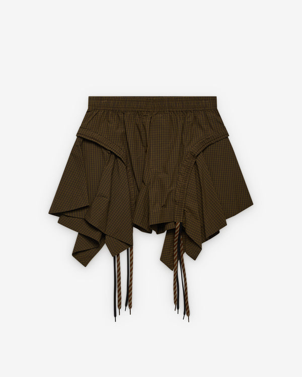 Craig Green - Men's Circle Drape Shorts - (Brown Check)