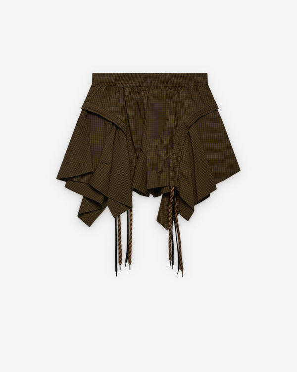 Craig Green - Men's Circle Drape Shorts - (Brown Check)