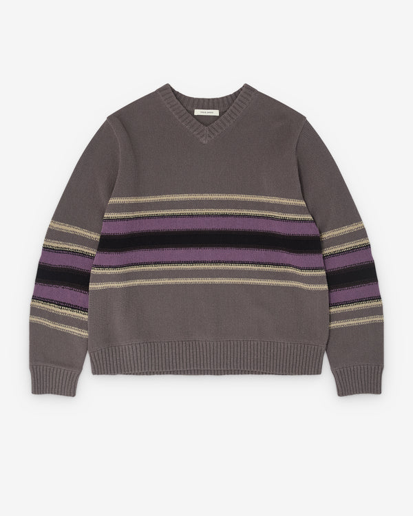 Craig Green - Men’s Tape Knit V-Neck Jumper - (Grey Multi)