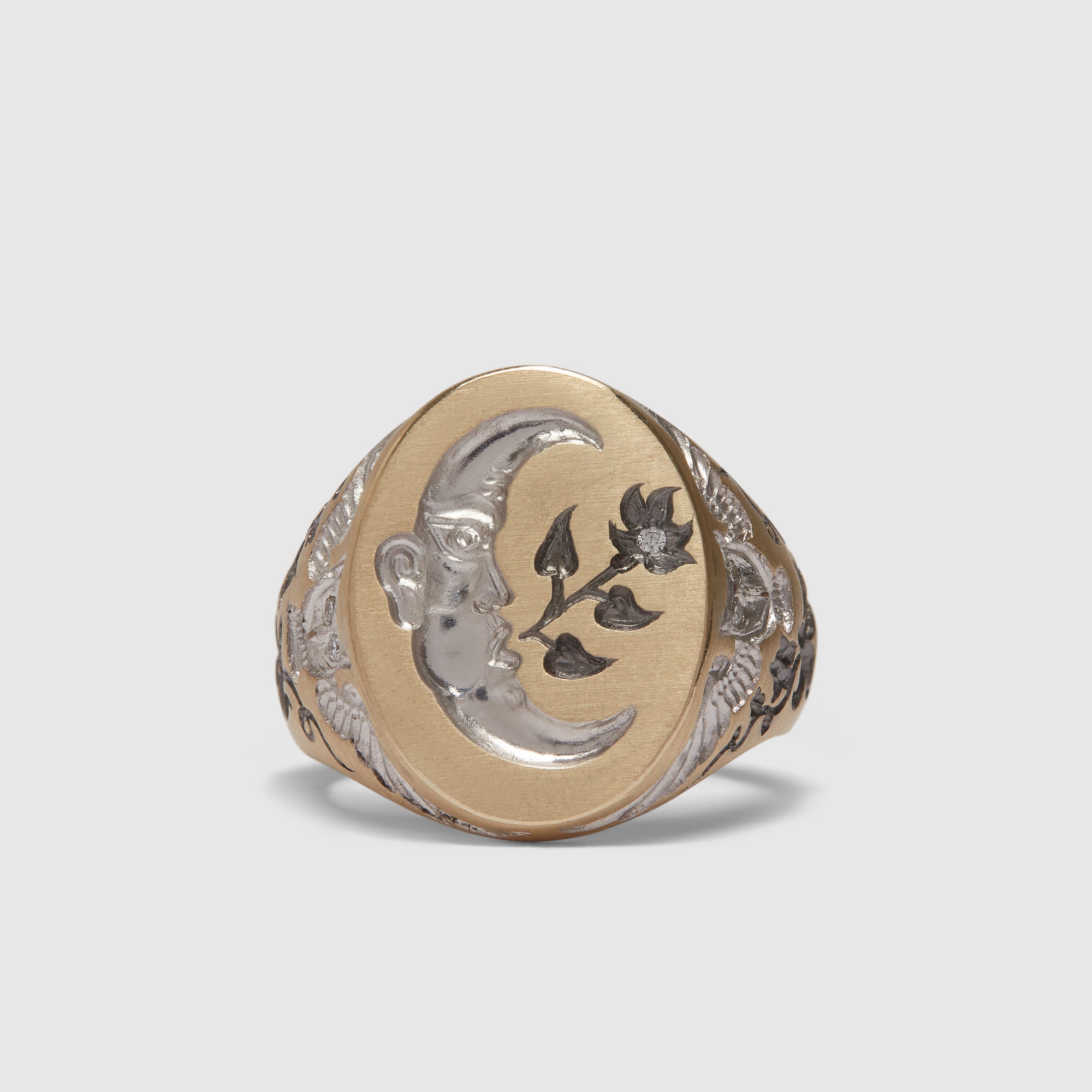 Castro - Owl & Moon Ring - (Gold/Black) view 1