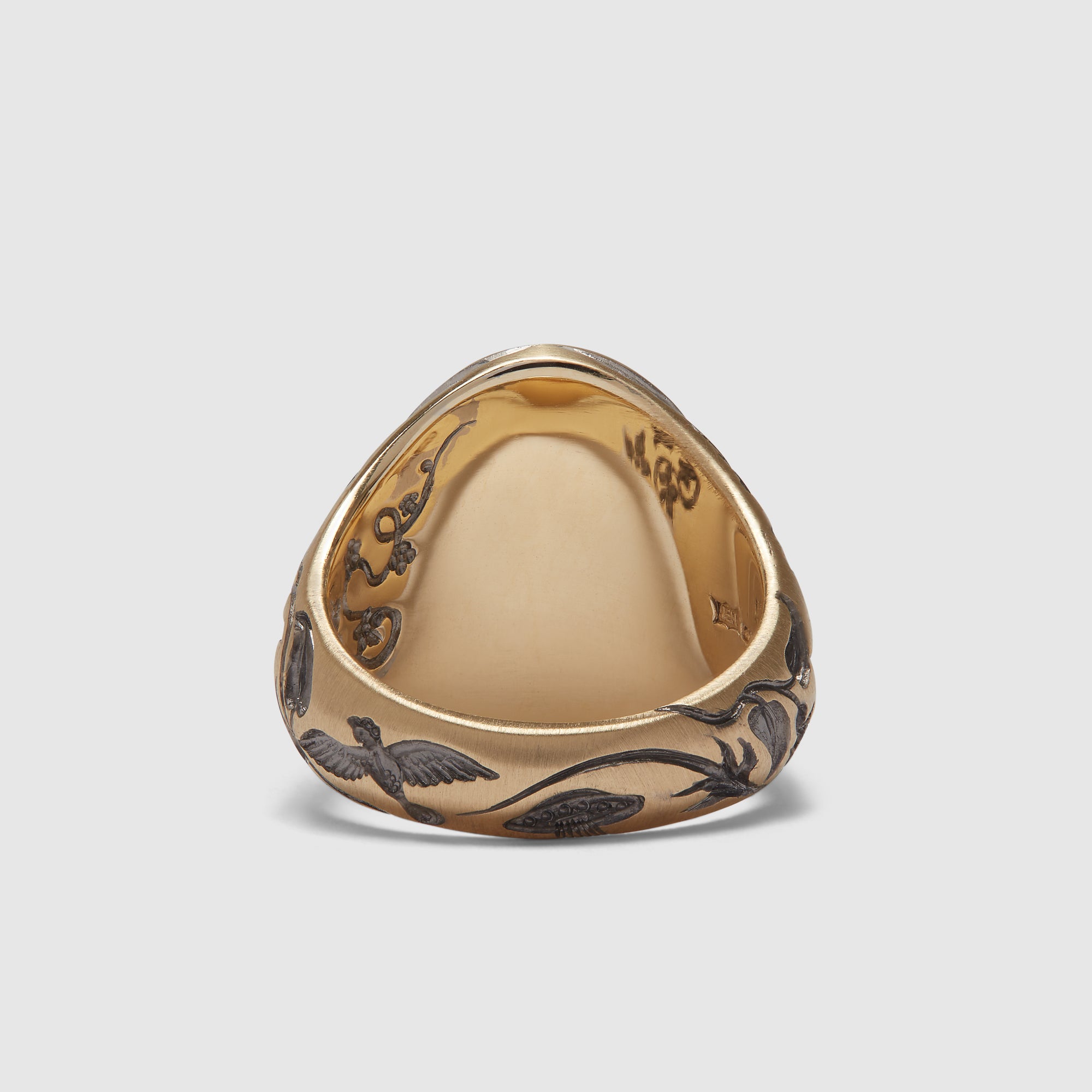 Castro - Owl & Moon Ring - (Gold/Black) view 3