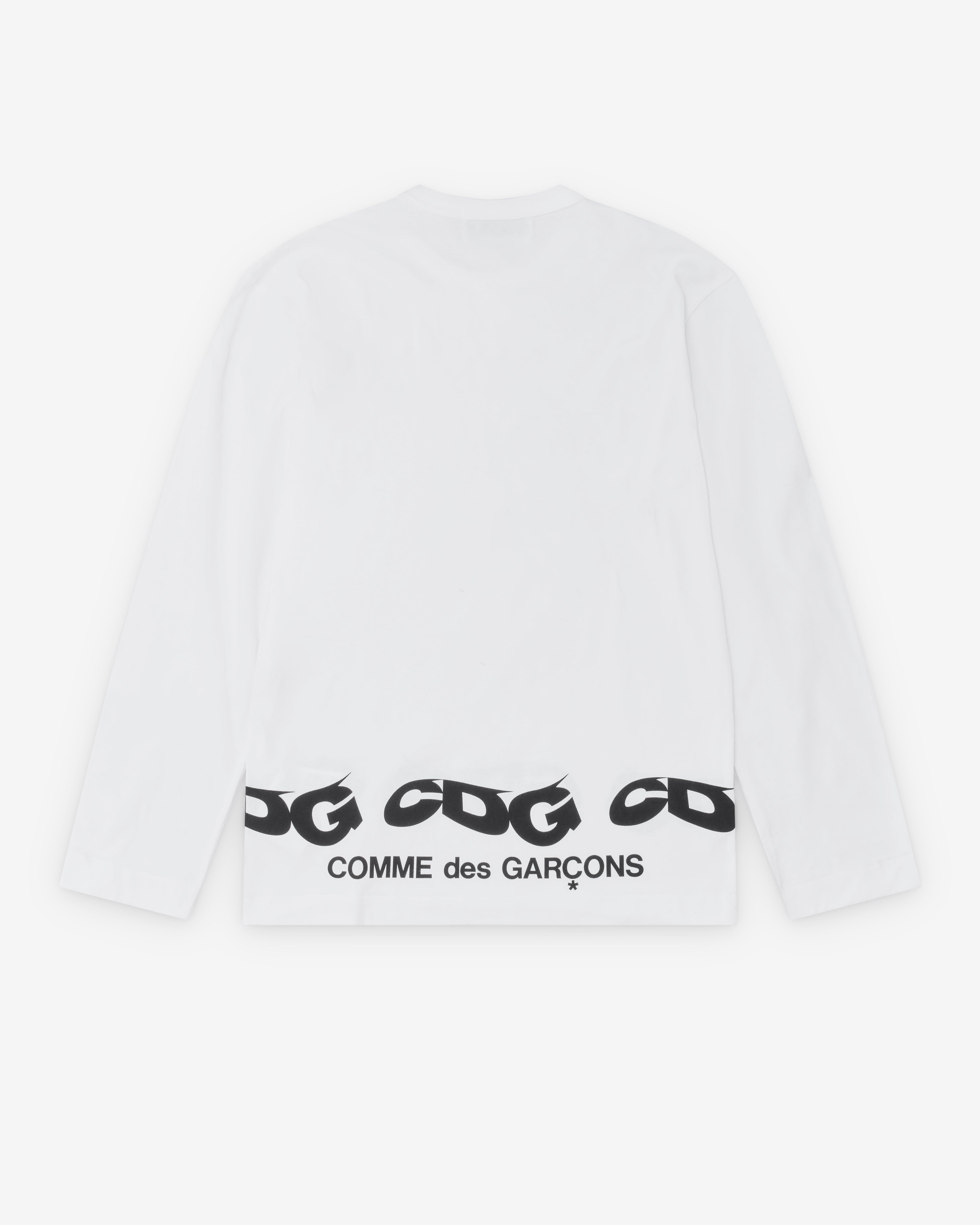 CDG: Men's Wavy Print L/S T-Shirt (White) | Dover Street Market London