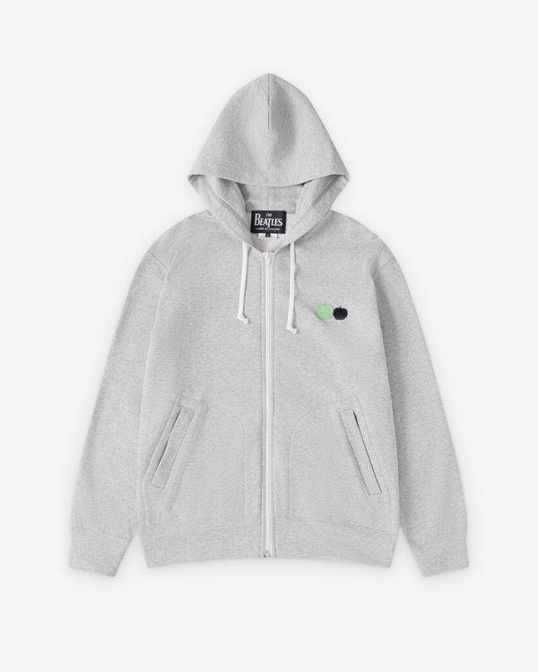 CDG Beatles - Zip-Up Hooded Sweatshirt w Signature Print - (Grey)