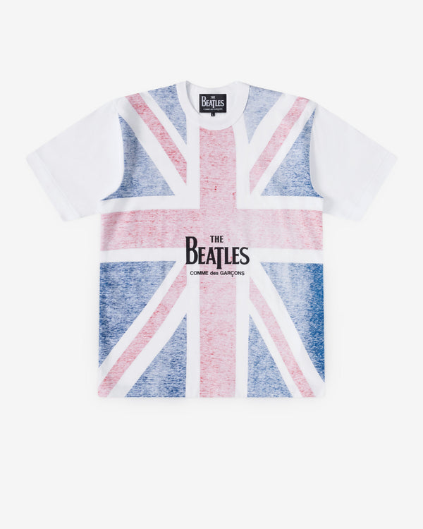 CDG Beatles - Union Jacket Logo Printed T-Shirt - (White)