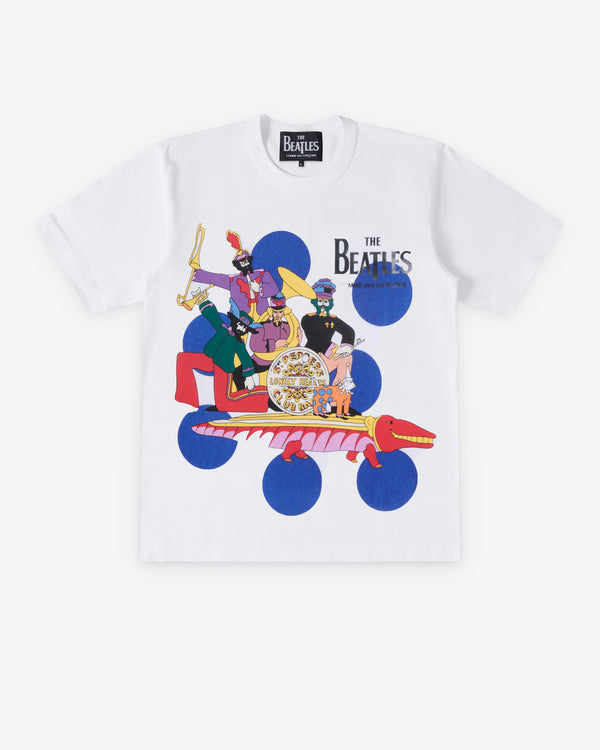 CDG Beatles - Blue Dot Band T-Shirt - (White)