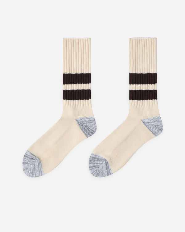 CDG Homme - Men's Ribbed Socks - (Cream/Brown)