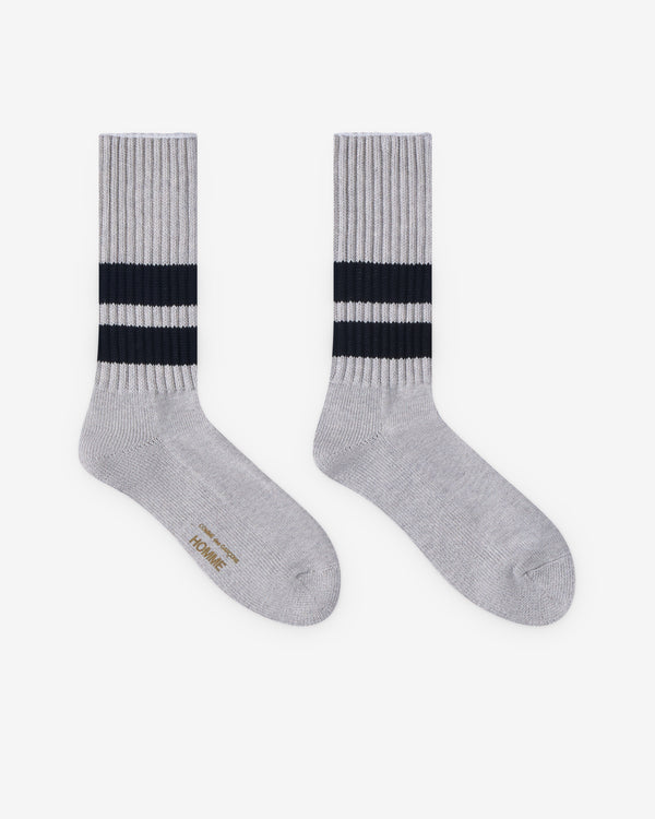 CDG Homme - Men's Ribbed Socks - (Heather Grey)