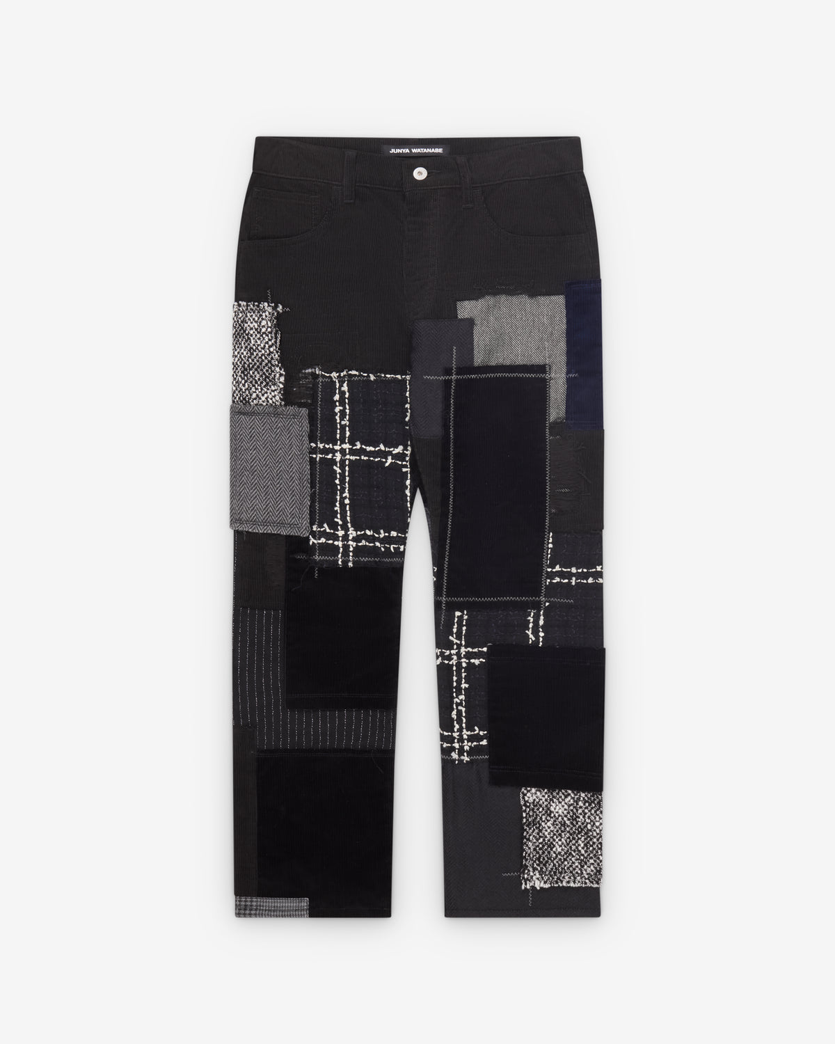 Junya Patchwork Junya Watanabe: Women's Patchwork Cropped Trousers (Black) | Dover ...