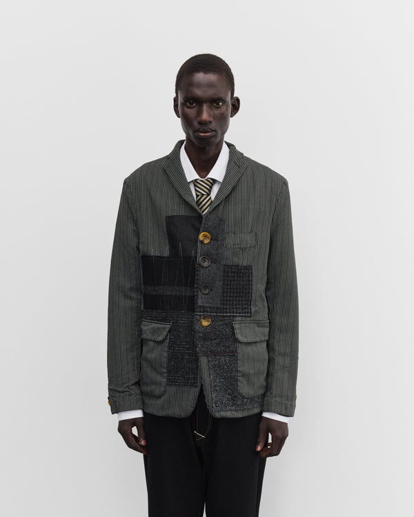 Junya Watanabe Man - Men's Patchwork Stripe Blazer - (Grey)