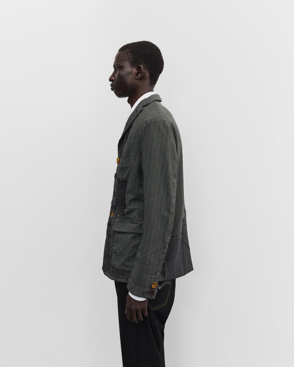 Junya Watanabe Man - Men's Patchwork Stripe Blazer - (Grey)