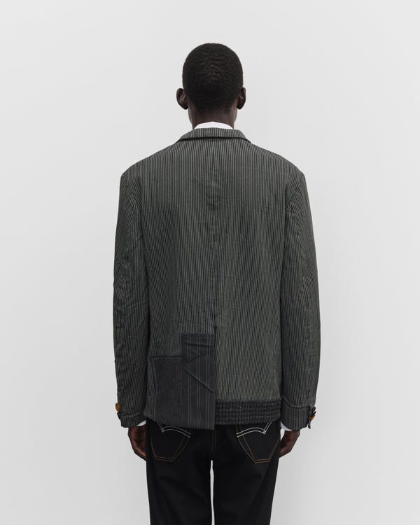 Junya Watanabe Man - Men's Patchwork Stripe Blazer - (Grey)
