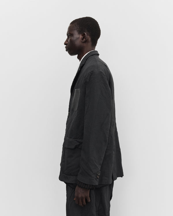 Junya Watanabe Man - Men's Herringbone Single Breasted Blazer - (Black/Grey)