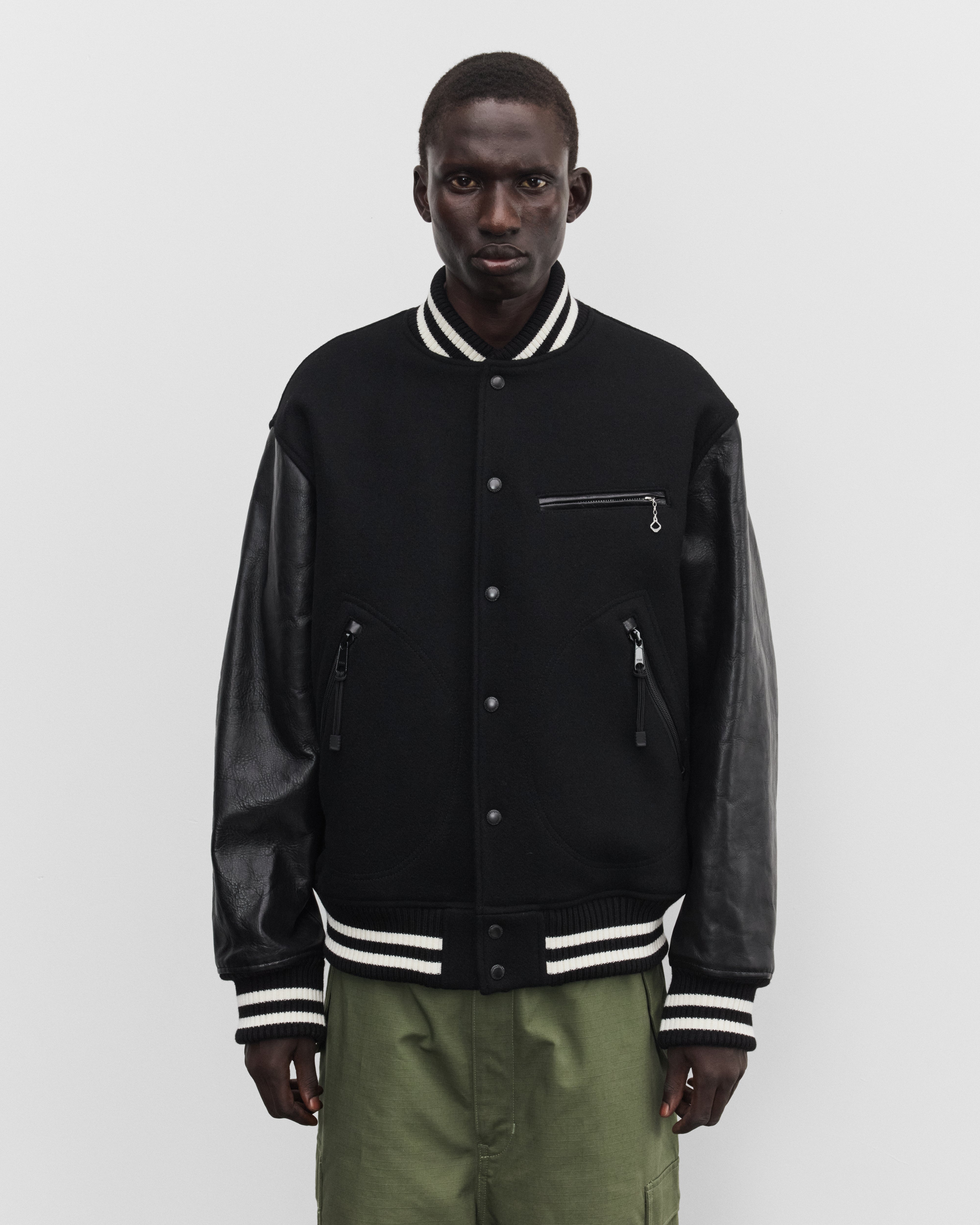 eye Junya Watanabe Man: Men's Stüssy Wool Varsity Jacket (Black