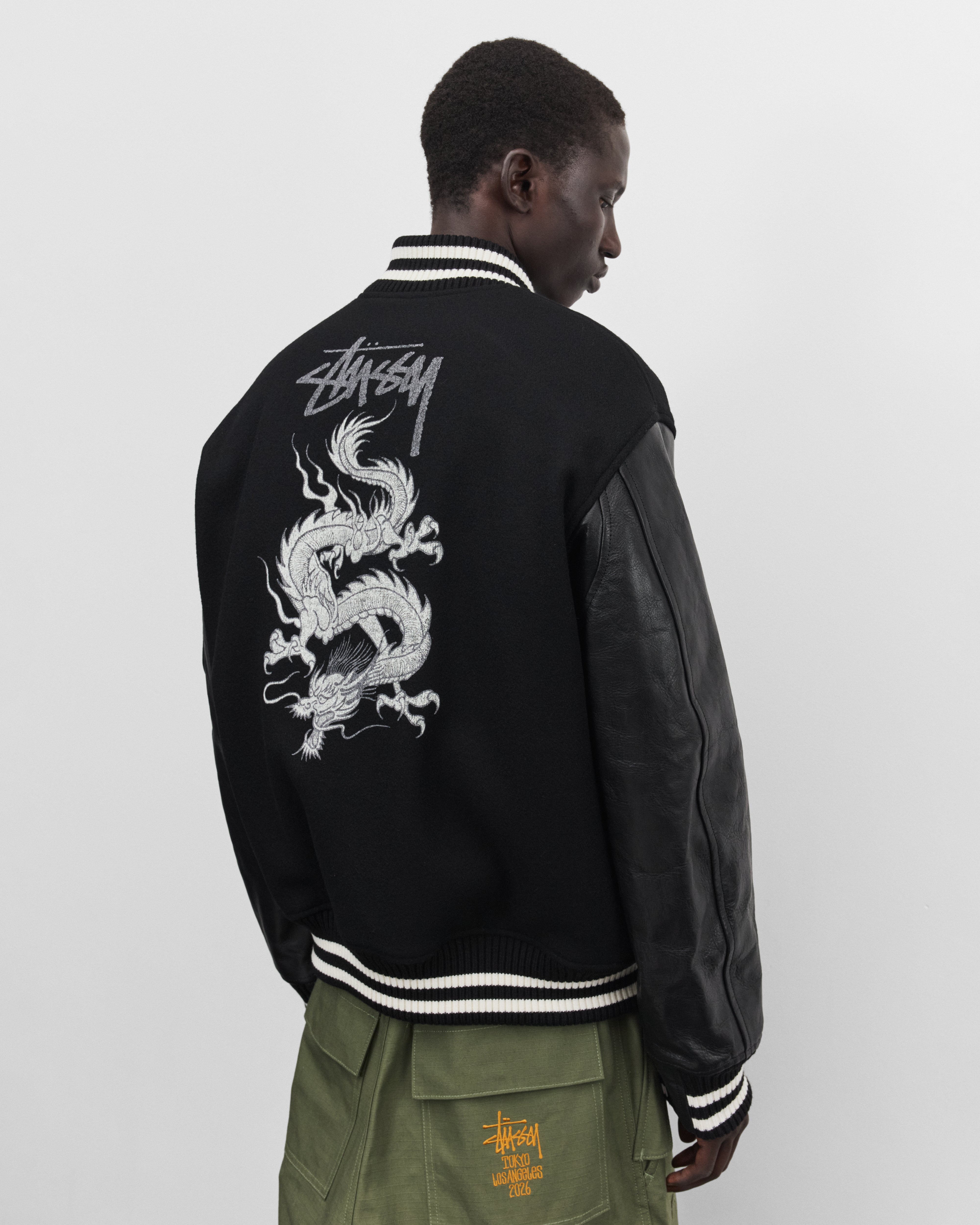 eye Junya Watanabe Man: Men's Stüssy Wool Varsity Jacket (Black
