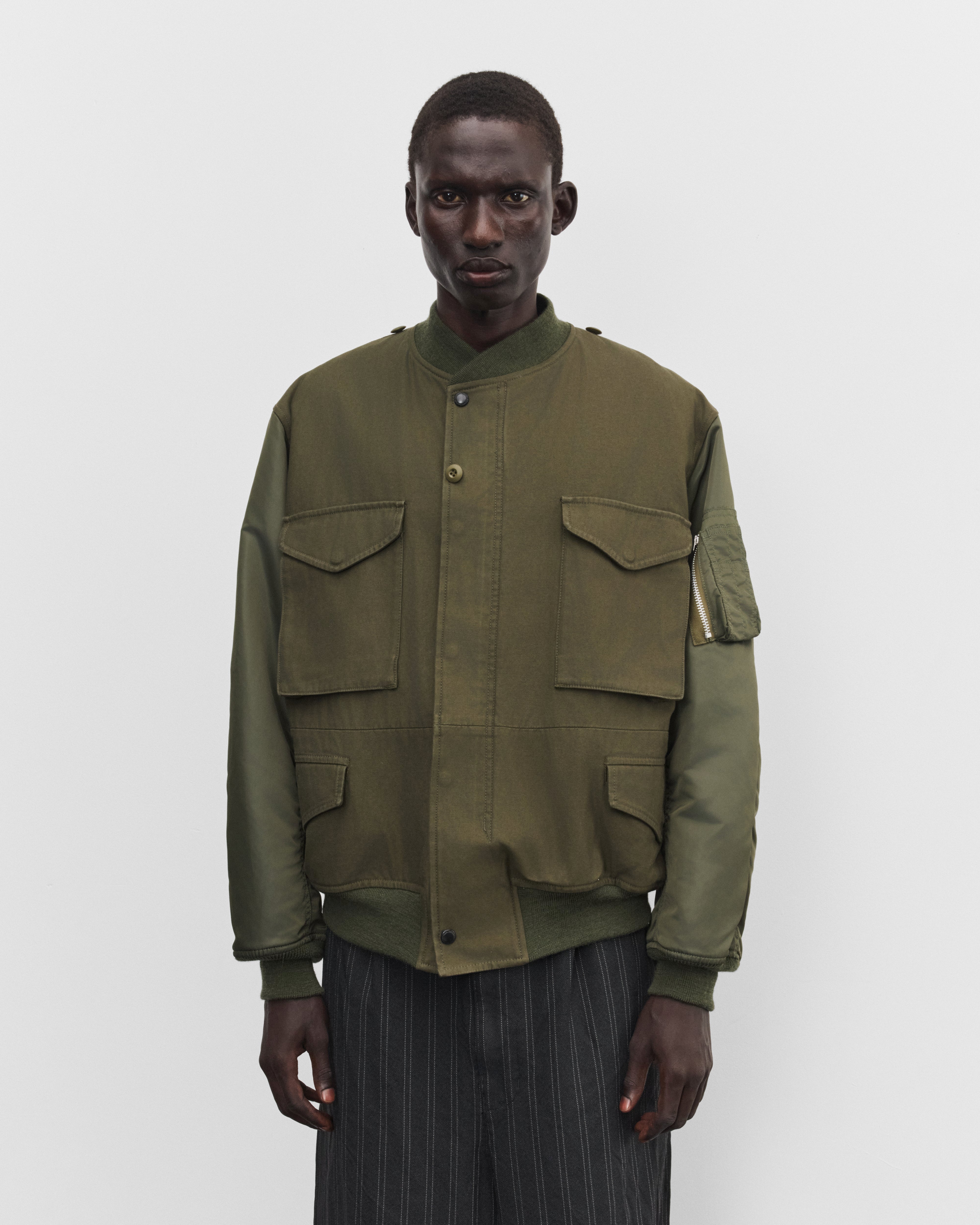 eye Junya Watanabe Man: Men's Needles Bomber Jacket (Khaki Green