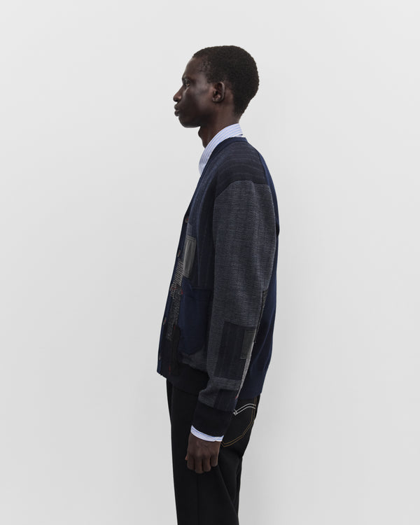 Junya Watanabe Man - Men's Jacquard Patchwork Cardigan - (Navy)