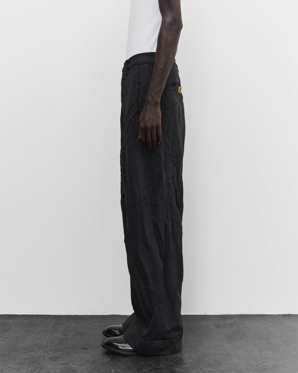 Junya Watanabe Man - Men's Herringbone Wide Fit Trousers - (Black)