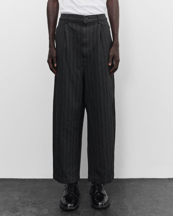 Junya Watanabe Man - Men's Pleated Stripe Trousers - (Grey/White)