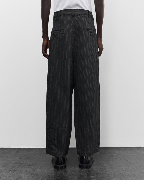 Junya Watanabe Man - Men's Pleated Stripe Trousers - (Grey/White)