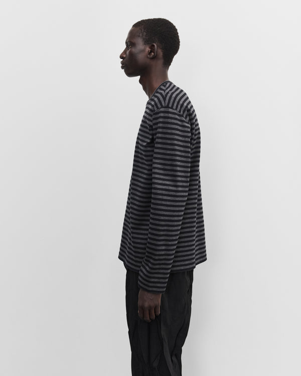 Junya Watanabe Man - Men's Longsleeve Striped T-Shirt - (Black/Grey)