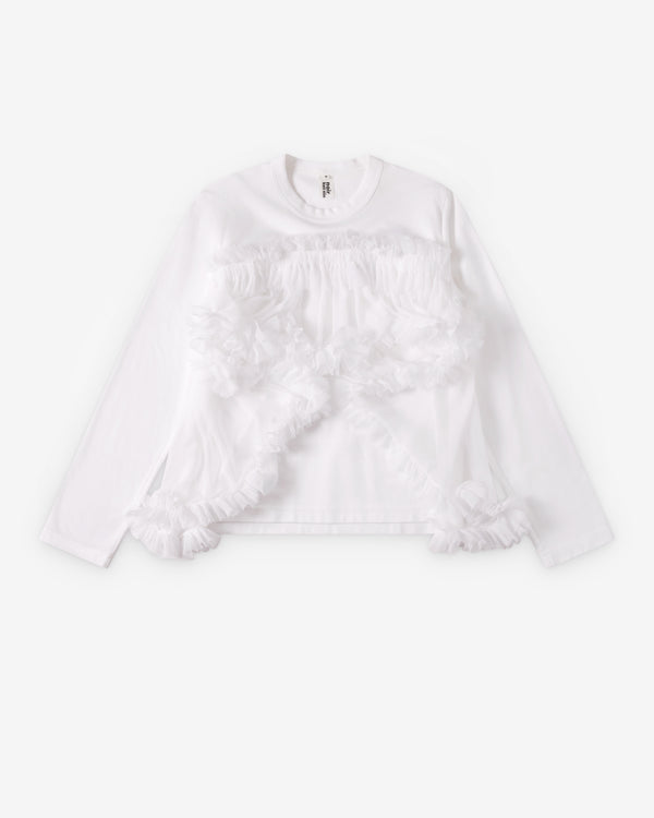 Noir Kei Ninomiya - Women's Tulle Long Sleeve T-Shirt - (White)