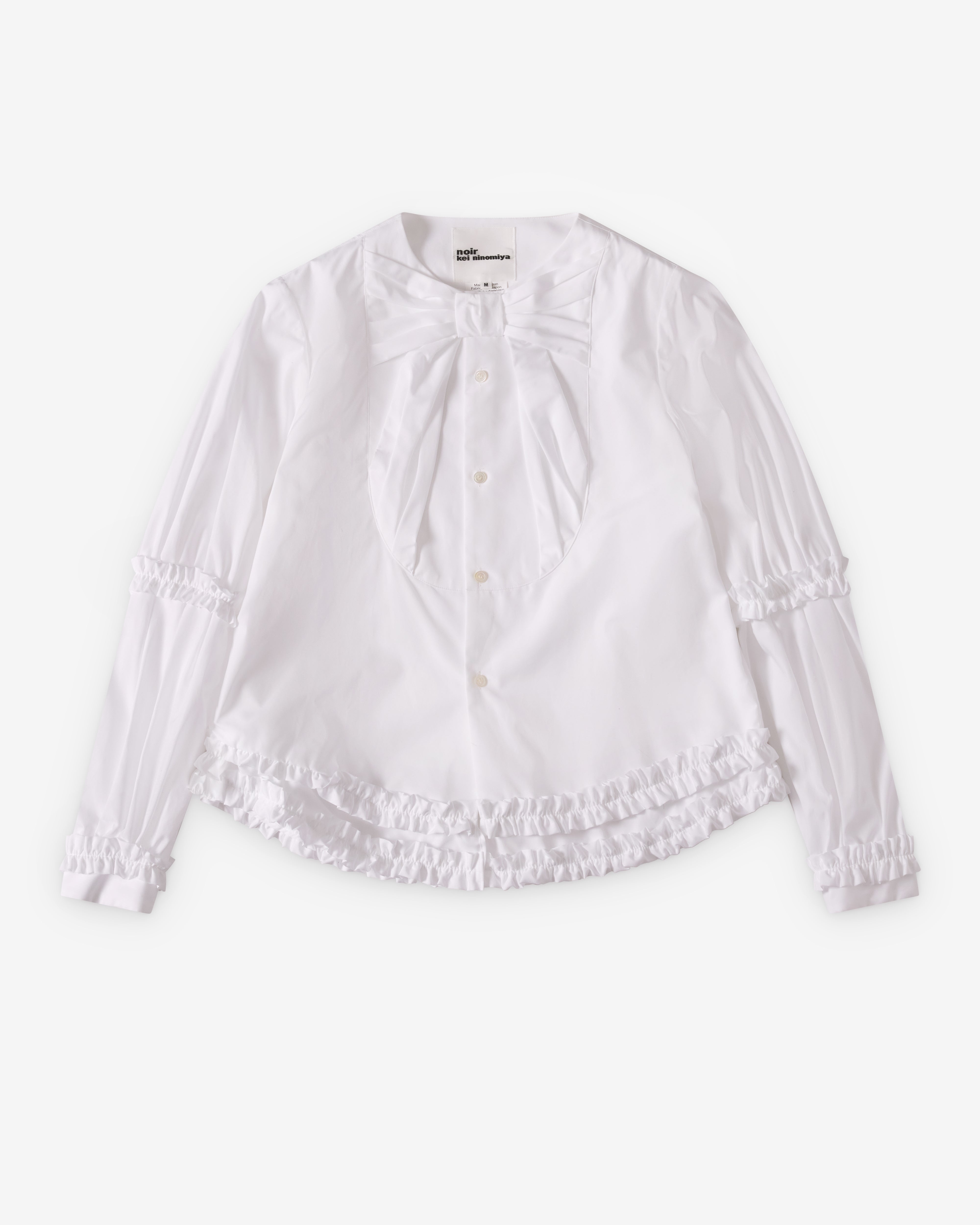 Noir Kei Ninomiya: Women's Ruffle Poplin Blouse (White) | Dover