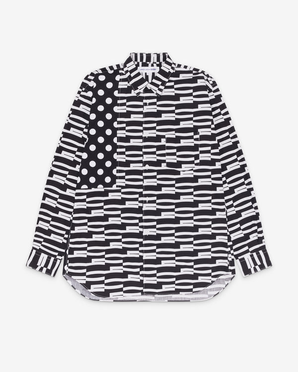 CDG Shirt - Men's Graphic Pattern Shirt - (Black/White)