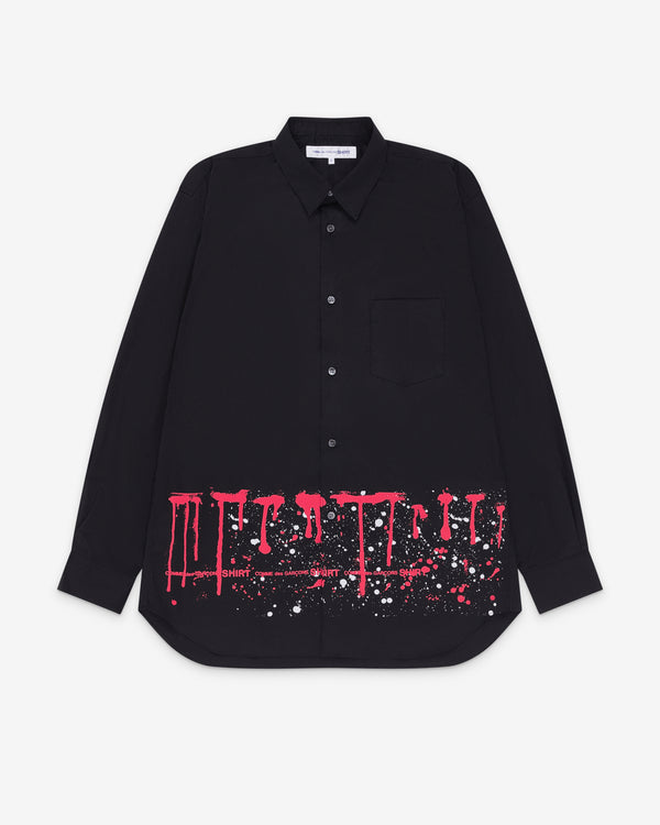 CDG Shirt - Men's Paint Splatter Shirt - (Black)