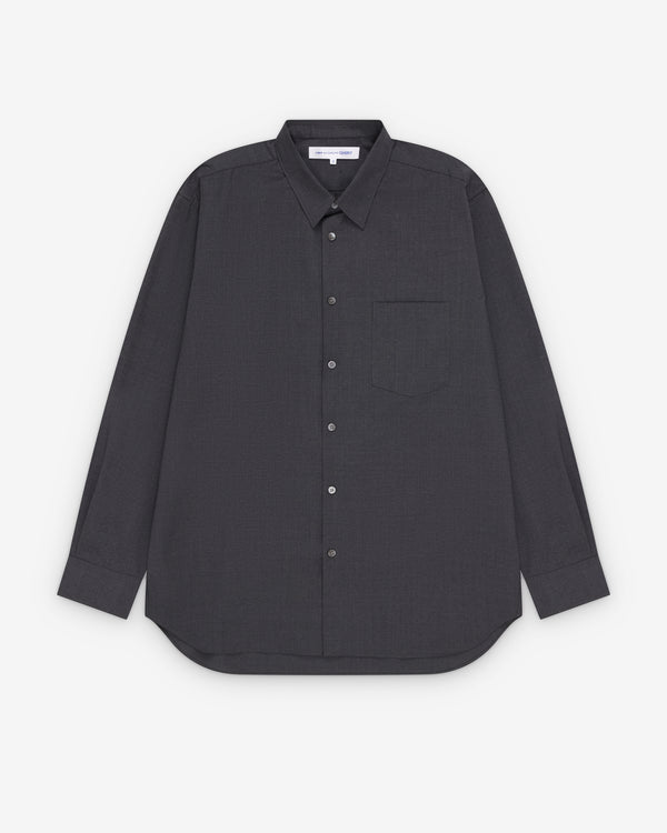 CDG Shirt Forever - Wide Fit Wool Shirt - (Medium Grey)