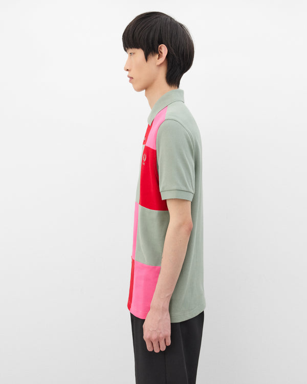CDG Shirt - Men's Fred Perry Short Sleeve Polo - (Green/Pink/Red)
