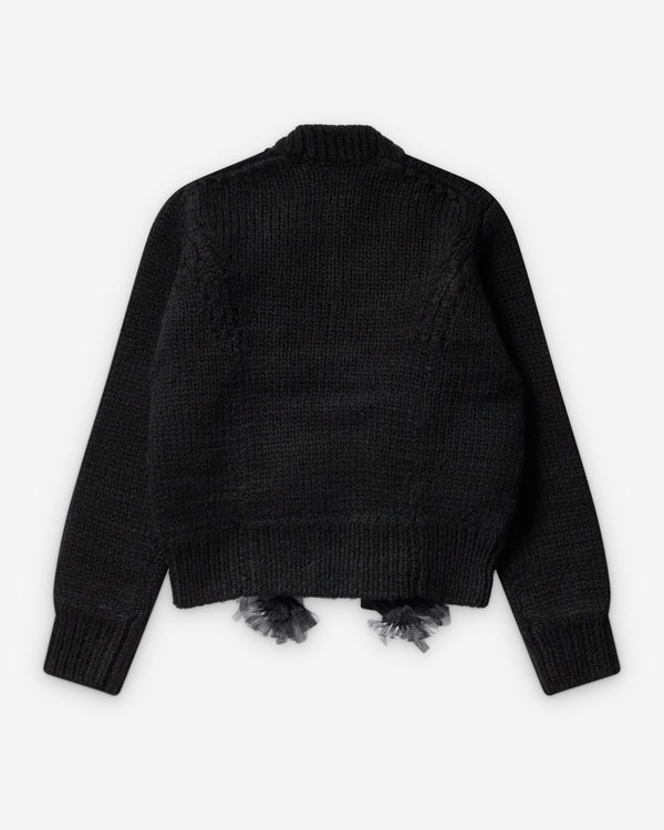 Tao - Women's Crochet Motif Cardigan - (Black)