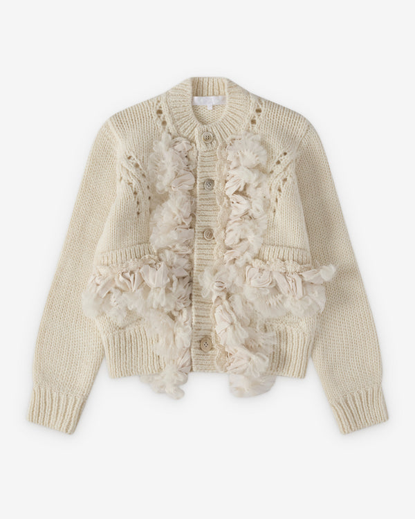 Tao - Women's Crochet Motif Cardigan - (Ecru)