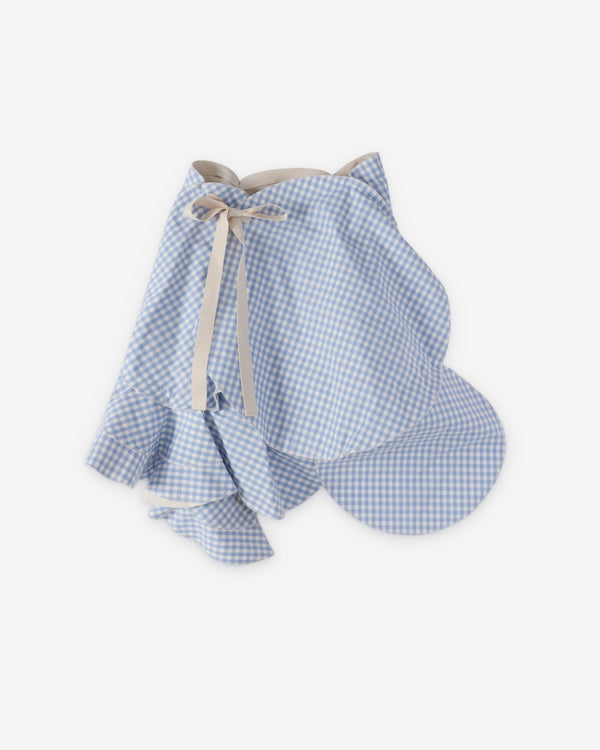 Tao - Women's Asymmetric Gingham Skirt - (Blue Check)