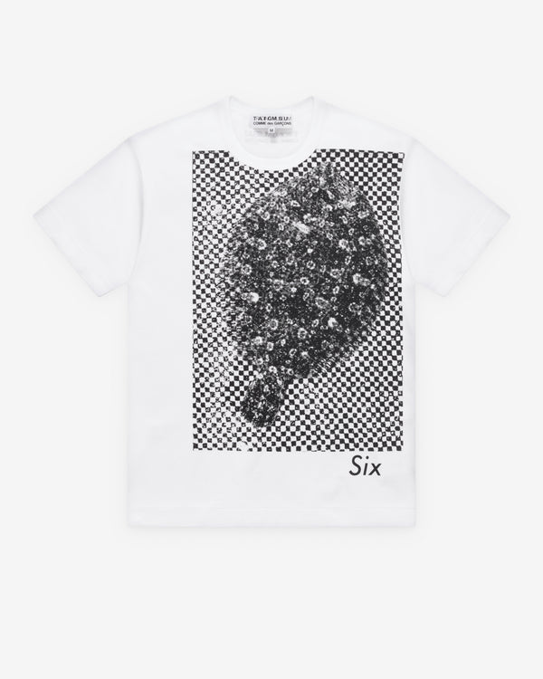 Comme Des Garçons - Six Magazine Mini Check Print T-Shirt - (White)