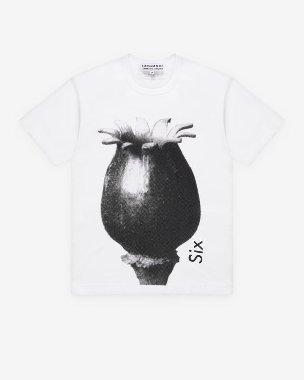 Comme Des Garçons - Six Magazine Flower Bud Print T-Shirt - (White)