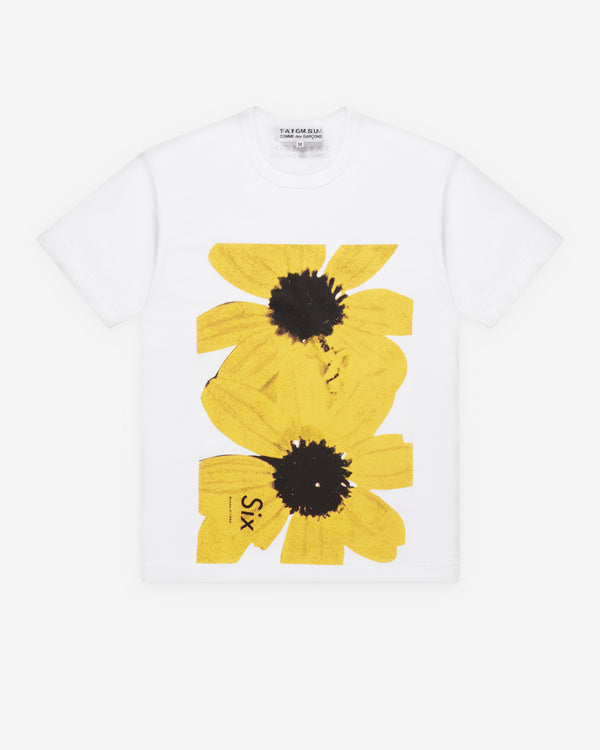 Comme Des Garçons - Six Magazine Flowers Print T-Shirt - (White)