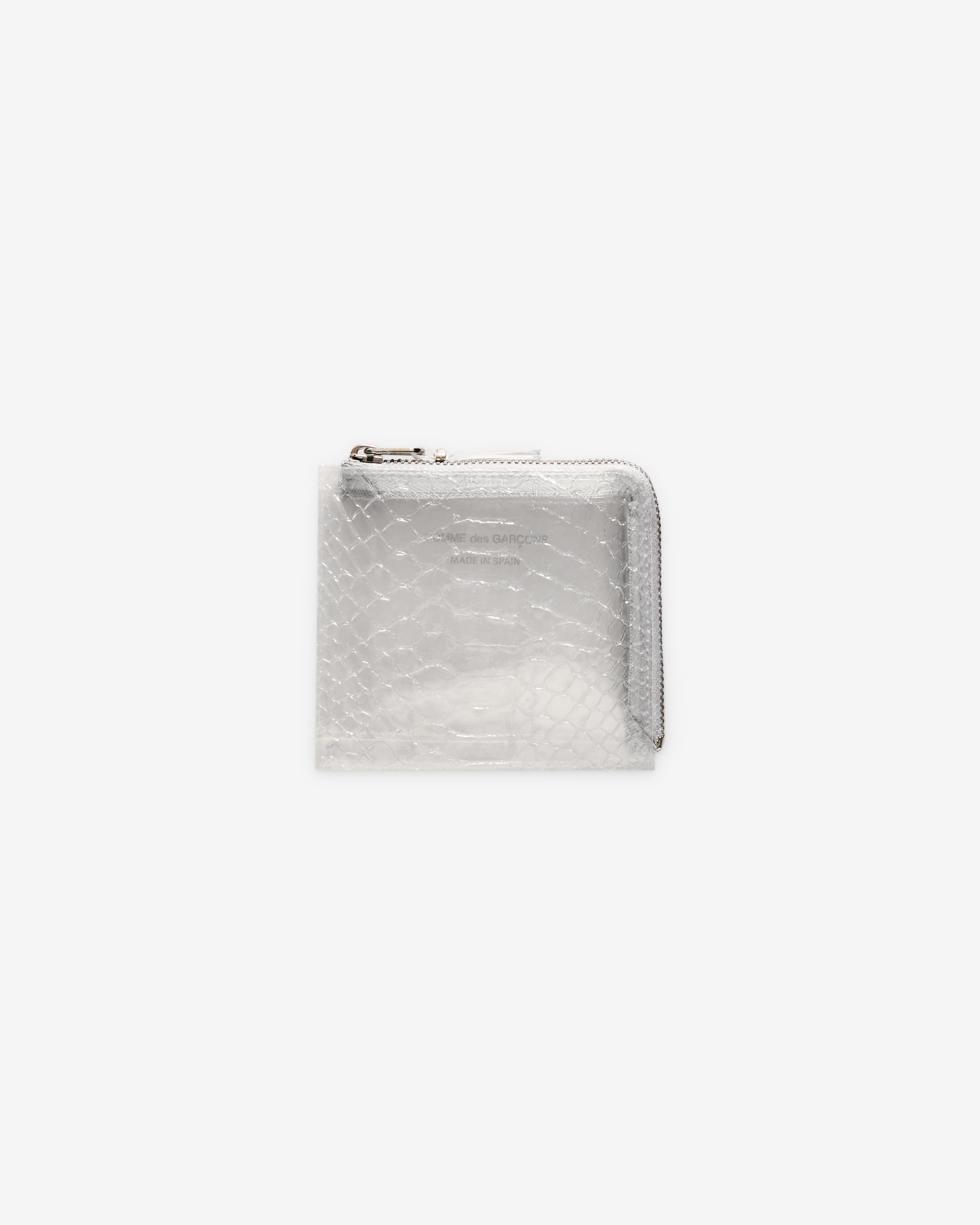 CDG Wallet: Transparent Snake Zip Around Wallet (SA3100ST Clear