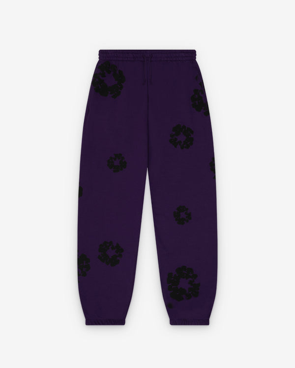 Denim Tears - Men's Black Cotton Wreath Sweatpants - (Purple)