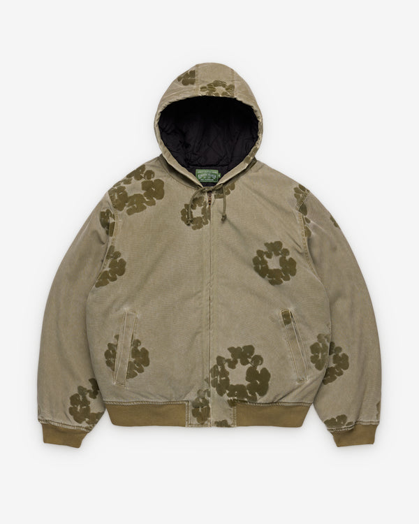 Denim Tears - Men's Cotton Wreath Flocked Zip Jacket - (Green)