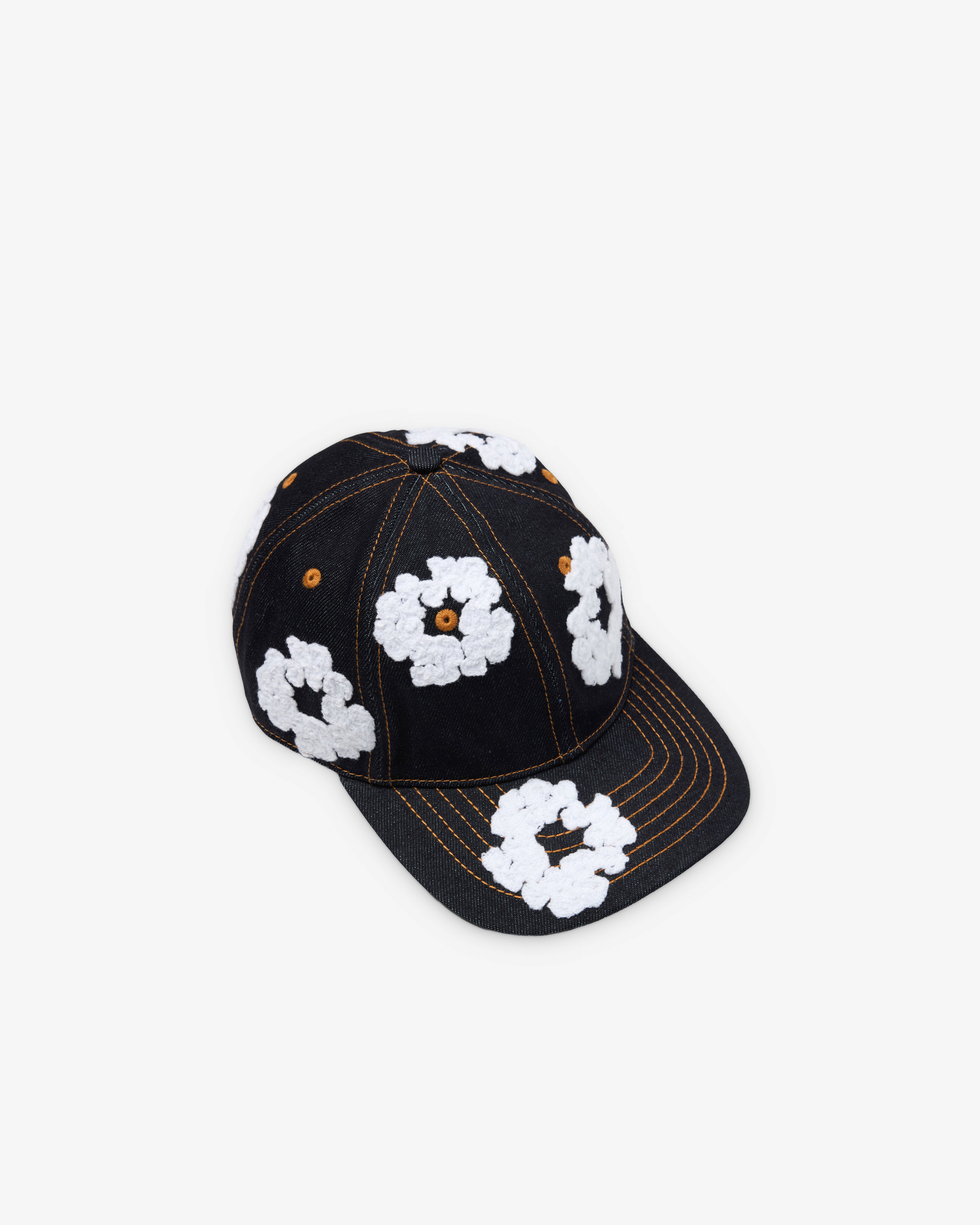 Denim Tears: Men's Cotton Wreath Raw Denim Cap (Indigo Wash
