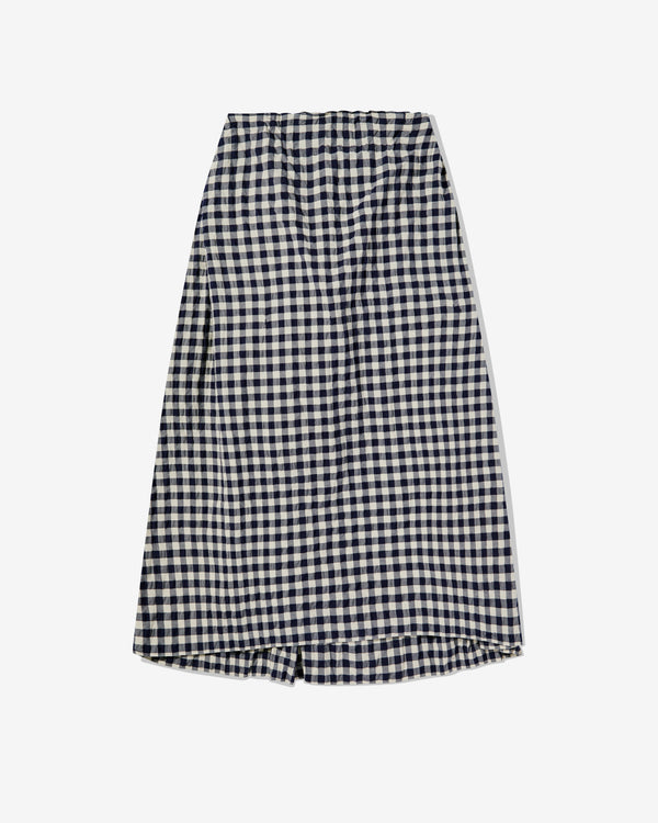 Daniela Gregis - Women’s Gathered Gingham Skirt - (Navy/White)