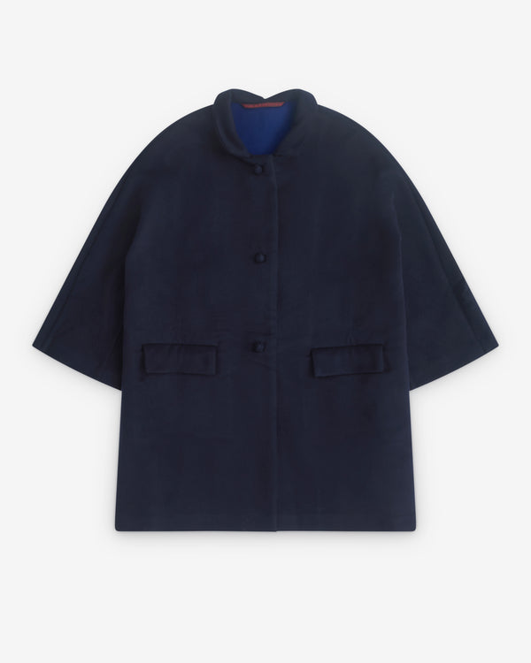 Daniela Gregis - Women’s Raglan Sleeve Coat Papave - (Navy)