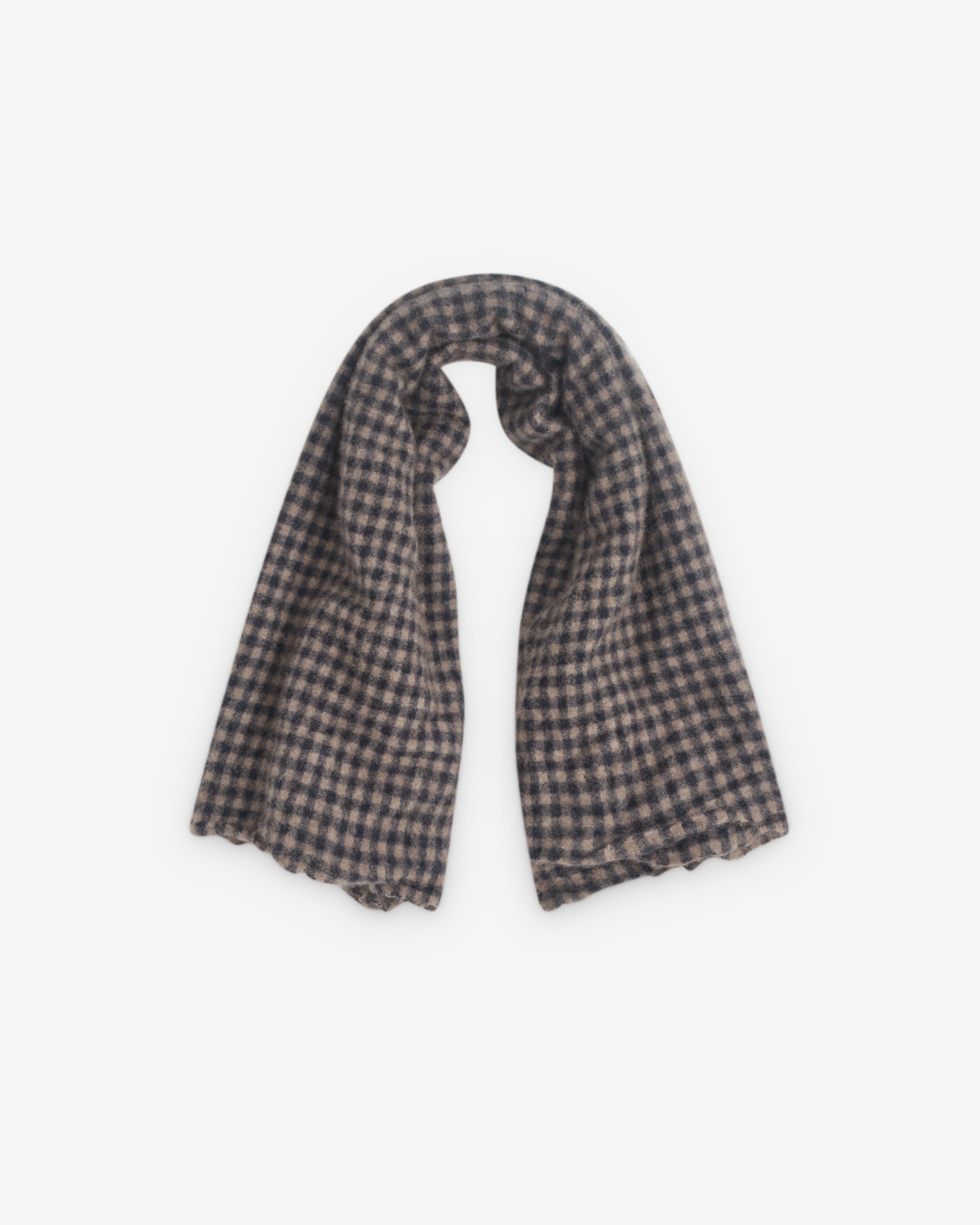 daniela gregis カシミアストール 140×140 Daniela Gregis: Women's Checked Shawl (Black/Tan) | DSML E-SHOP