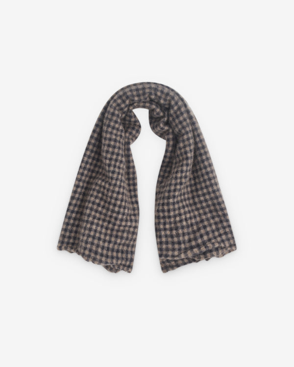 Daniela Gregis - Women’s Checked Shawl - (Black/Tan)