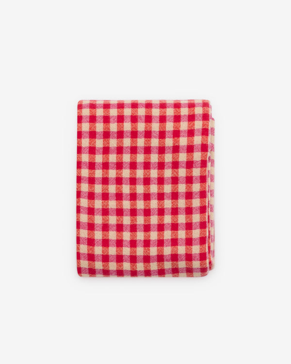 Daniela Gregis - Women's Cashmere Check Shawl - (Red/White)