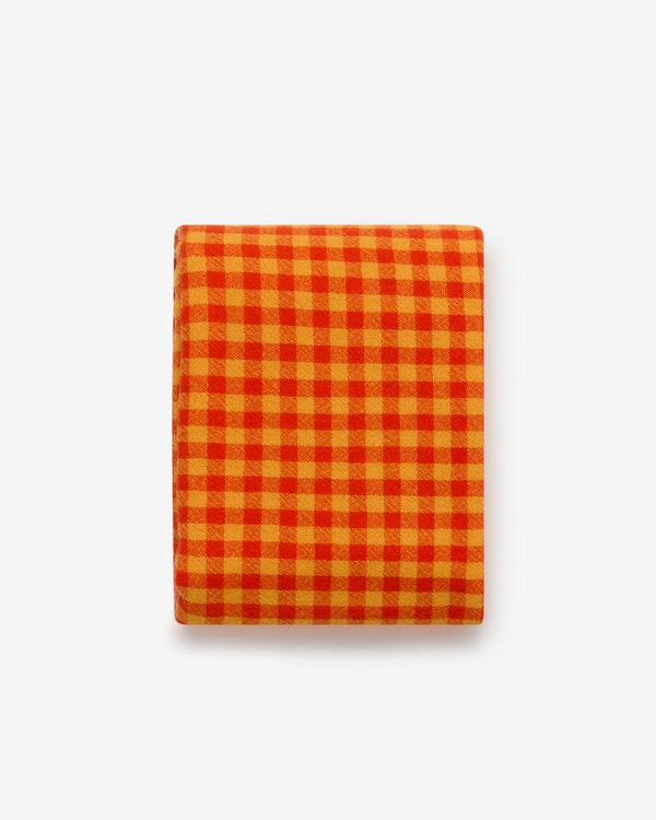 Daniela Gregis - Women's Cashmere Check Shawl - (Orange Check)