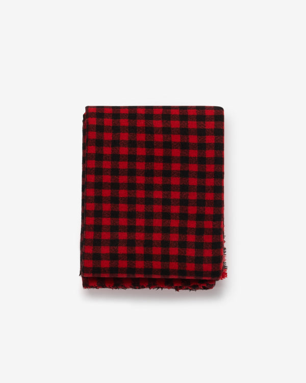 Daniela Gregis - Women's Cashmere Check Shawl - (Red/Black)