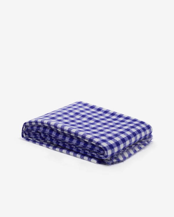 Daniela Gregis - Women's Cashmere Check Shawl  - (Blue/White)