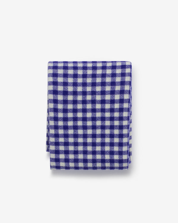 Daniela Gregis - Women's Cashmere Check Shawl  - (Blue/White)