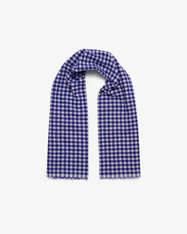 Daniela Gregis - Women's Cashmere Check Shawl  - (Blue/White)